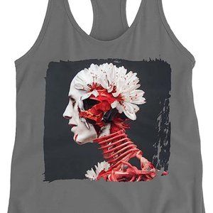 Bloody Design Racerback Tank - Anatomy Tank - Floral Workout Tank